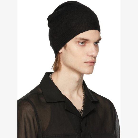 Rick Owens Black Cashmere Beanie - Picture 5 of 5
